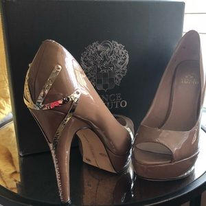 Vince Camuto peep toe platforms